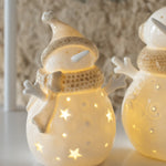 LED Snowman Figurine | Bobble Hat | 16.5cm