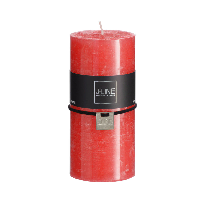 Rustic Pillar Candle | Red | 15cm