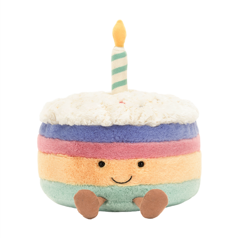 Amuseables Rainbow Birthday Cake Soft Toy | Large