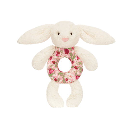 Blossom Cream Bunny Berry Ring Rattle | Baby Jellycat