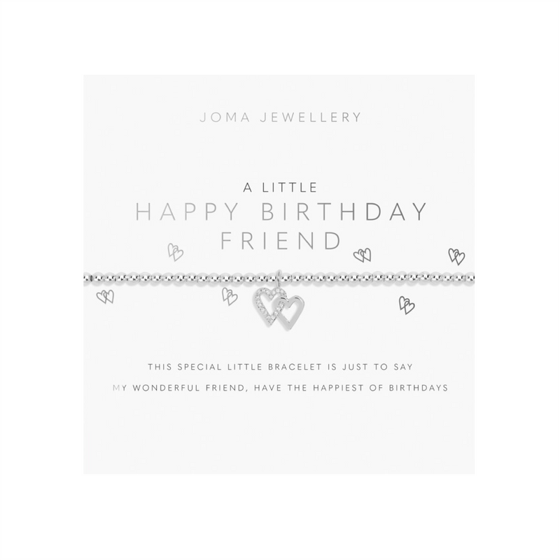 A Little 'Happy Birthday Friend' Bracelet | Silver Plated