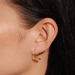 Aura Bar Hoop Earrings | Gold Plated