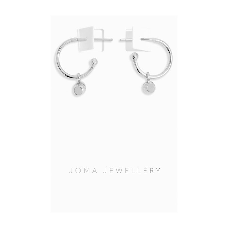 Aura Bar Hoop Earrings | Silver Plated