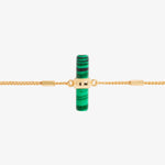 Aura Malachite Bar Bracelet | Gold Plated