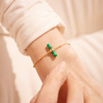 Aura Malachite Bar Bracelet | Gold Plated