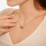 Aura Malachite Bar Necklace | Gold Plated