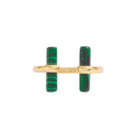 Aura Malachite Bar Ring | Gold Plated