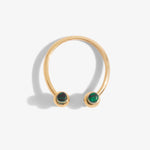 Aura Malachite Bar Ring | Gold Plated