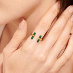 Aura Malachite Bar Ring | Gold Plated