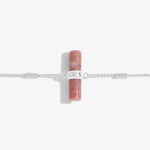 Aura Rhodochrosite Bar Bracelet | Silver Plated