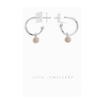 Aura Rhodochrosite Bar Hoop Earrings | Silver Plated