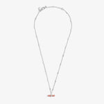 Aura Rhodochrosite Bar Necklace | Silver Plated