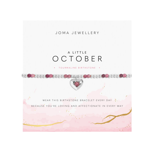 Birthstone A Little 'October' Tourmaline Bracelet | Silver Plated