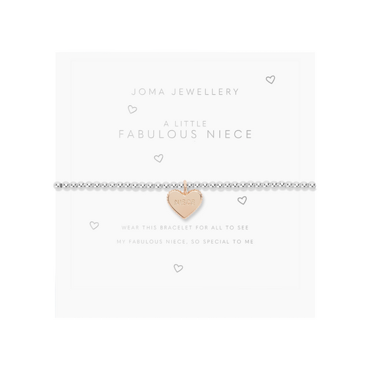 Children's A Little 'Fabulous Niece' Bracelet | Silver & Rose Gold Plated