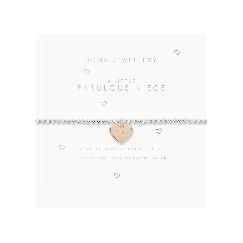 Children's A Little 'Fabulous Niece' Bracelet | Silver & Rose Gold Plated