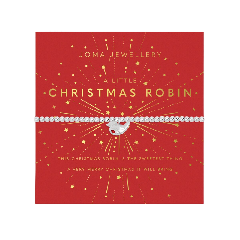 Children's Christmas A Little 'Christmas Robin' Bracelet | Silver Plated