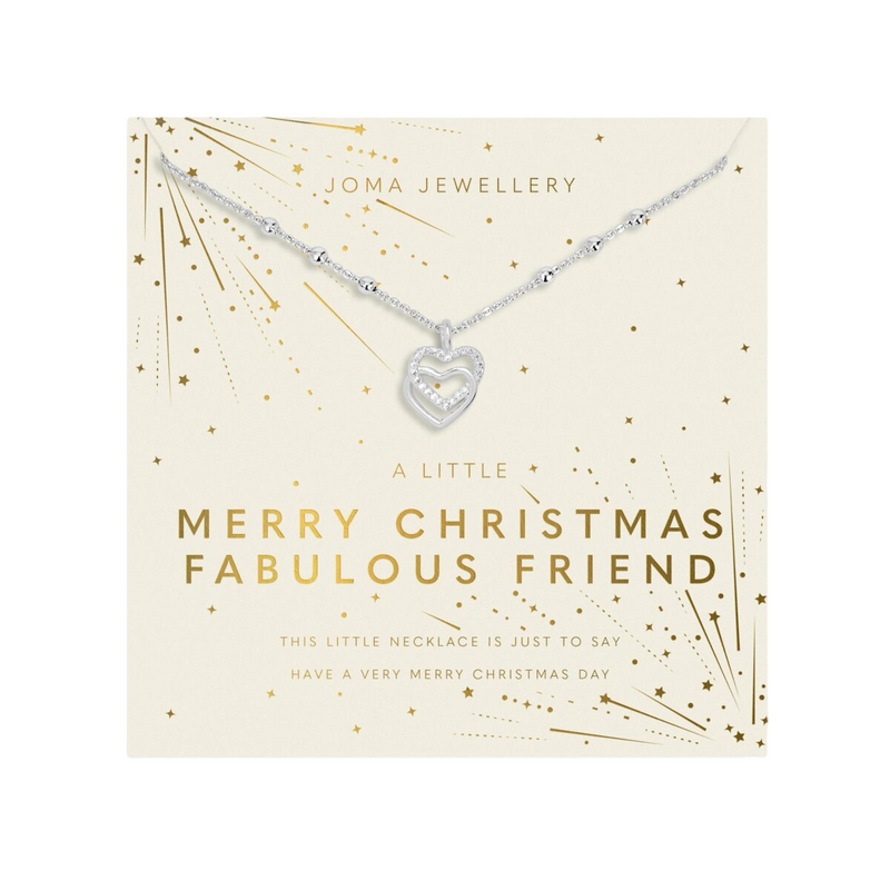 Christmas A Little 'Merry Christmas Fabulous Friend' Necklace | Silver Plated