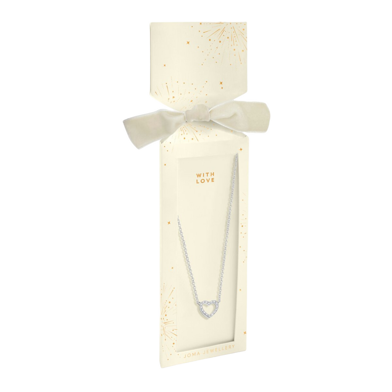 Christmas Cracker Boxed 'With Love' Necklace | Silver Plated