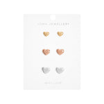 Florence Graduating Hearts Earring Set | Silver/Gold/Rose Gold Plated