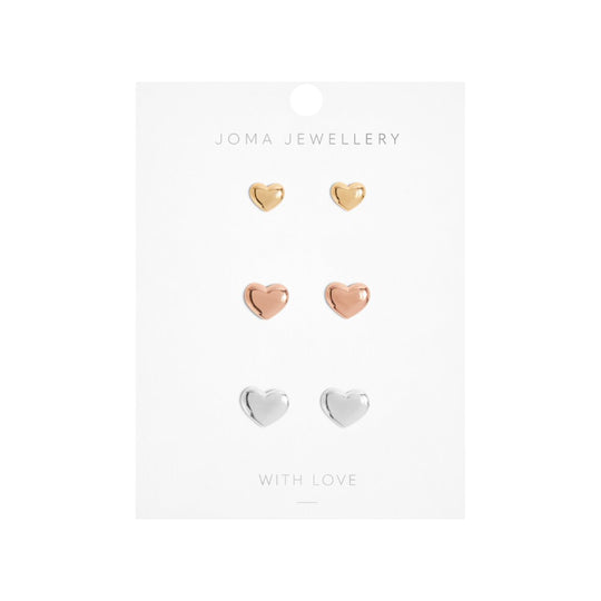 Florence Graduating Hearts Earring Set | Silver/Gold/Rose Gold Plated