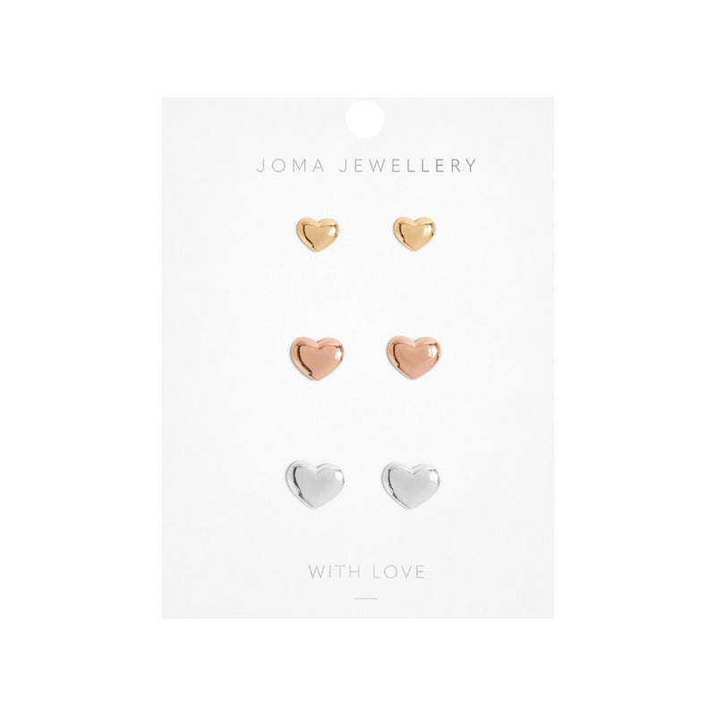 Florence Graduating Hearts Earring Set | Silver/Gold/Rose Gold Plated