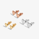 Florence Graduating Hearts Earring Set | Silver/Gold/Rose Gold Plated