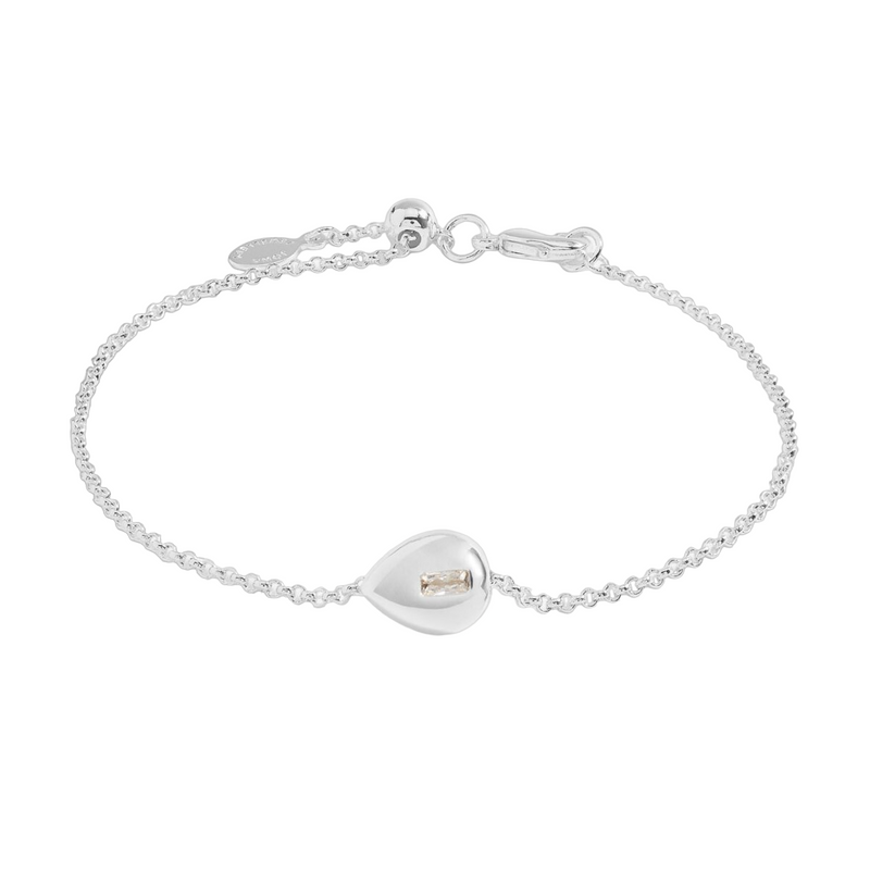 Gem Glow CZ Teardrop Bracelet | Silver Plated