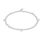 Halo Pearl Beaded CZ & Pearl Bracelet | Silver Plated