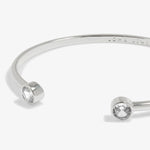 Halo Pearl CZ Bangle | Silver Plated