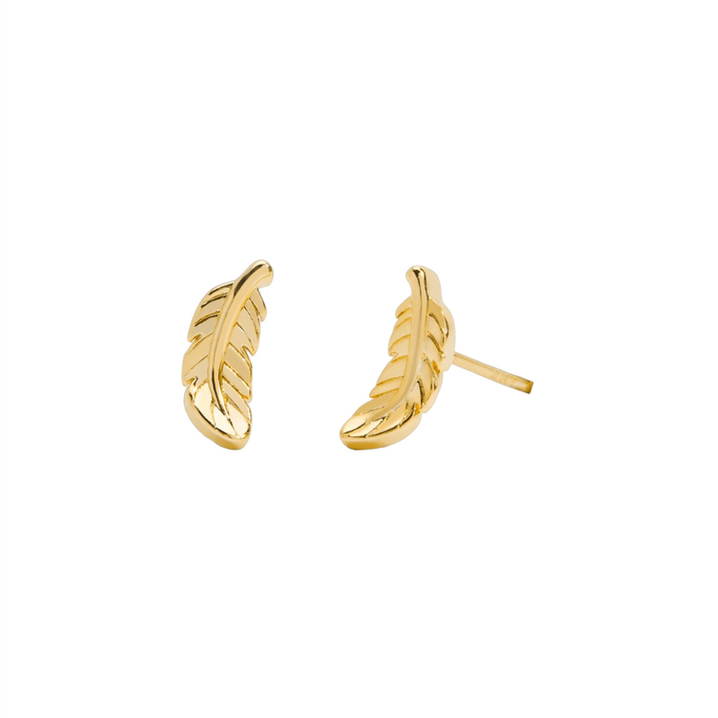 Mini Charms Feather Earrings | Gold Plated