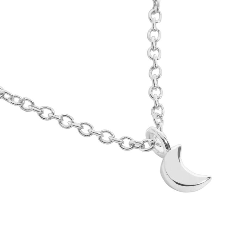 Mini Charms Moon Necklace | Silver Plated