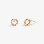 Mini Charms Pavé Circle Earrings | Gold Plated