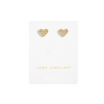 Mini Charms Pavé Heart Earrings | Gold Plated