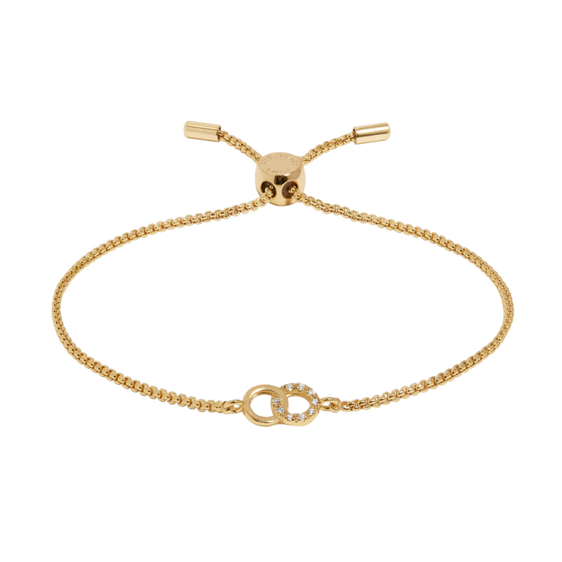 Mini Charms Pavé Linked Circles Bracelet | Gold Plated