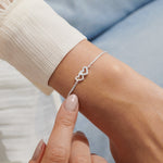 Mini Charms Pavé Linked Hearts Bracelet | Silver Plated