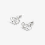 Mini Charms Pavé Linked Hearts Earrings | Silver Plated