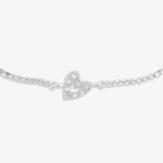 Mini Charms Pavé Offset Heart Bracelet | Silver Plated