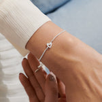 Mini Charms Pavé Offset Heart Bracelet | Silver Plated