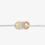 Mini Charms Three Tone Pavé Bracelet | Silver, Gold & Rose Gold Plated