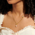 Solaria Baroque Pearl CZ Necklace | Gold Plated