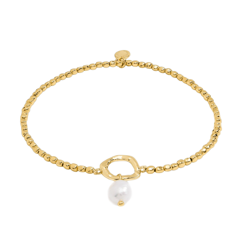 Solaria Baroque Pearl Loop Bracelet | Gold Plated