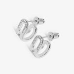 Soul Shine Pavé Arc Huggie Earrings | Silver Plated