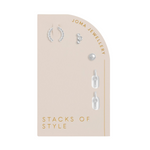 Stacks of Style Earring Set | Silver Plated