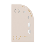 Stacks of Style Moon Earring Set | Silver Plated