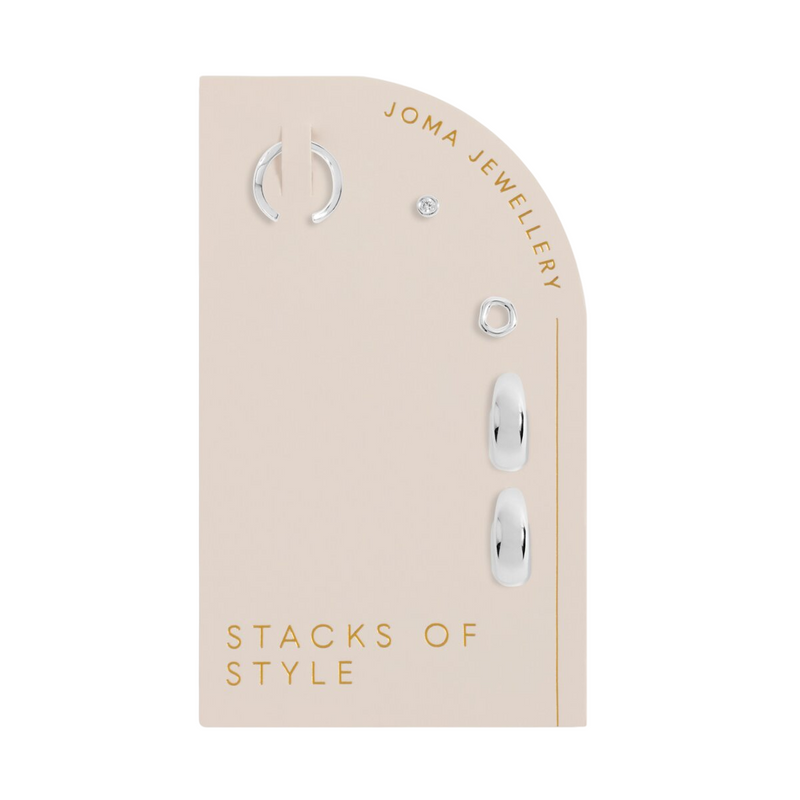 Stacks of Style Organic Shape Earring Set | Silver Plated