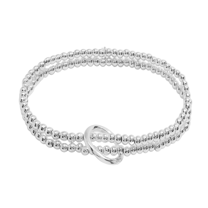 Twist Loop Bracelet Bar | Silver Plated