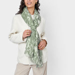 Abstract Animal Print Scarf | Sage & Off White