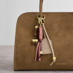 'Amazing Mum' Sentiment Tag Keyring | Light Taupe