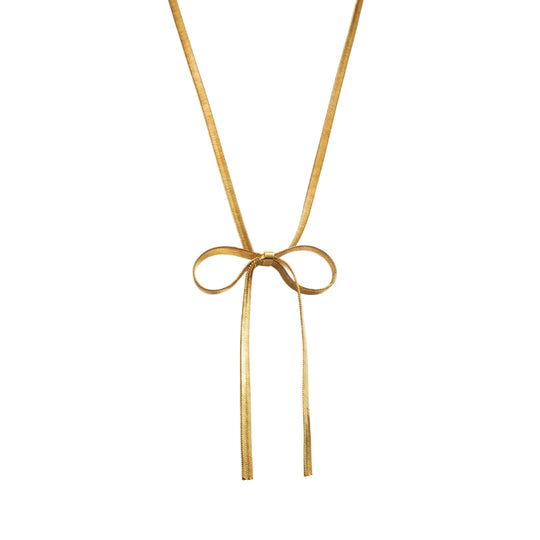 Amelie Waterproof Bow Necklace | Gold Plated