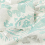 Animal Foil Print Scarf | Duck Egg Blue & Silver